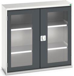 bott Műhelyszekrény átlátszó ajtókkal Bott Verso, 100 x 105 x 35 cm, 2 polccal, szürke-antracit