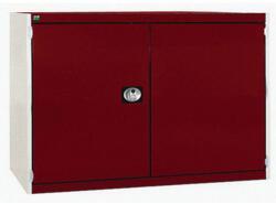 bott Műhelyszekrény Bott Cubio 160, 90 x 130 x 52, 5 cm, perforált ajtó, szürke-piros