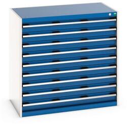 bott Műhely fiókos szekrény Bott Cubio 200, 100 x 105 x 65 cm, 9 fiókos, szürke-kék