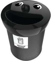 VEPA BINS Smiley Face szemetes, 52 l, általános hulladékhoz, fekete
