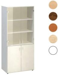 Alfa Office Alfa 500 magas, széles szekrény, 178 x 80 x 47 cm, kombinált ajtóval, dió mintázat - manutan - 234 836 Ft