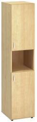 Alfa Office Alfa 500 magas, keskeny szekrény, 178 x 40 x 47 cm, nyitott polccal és ajtóval - jobbos kivitel, vadkörte mintázat - manutan - 130 924 Ft
