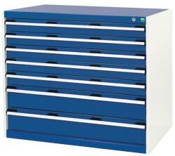 bott Műhely fiókos szekrény Bott Cubio, 90 x 105 x 75 cm, 7 fiókos, szürke-kék