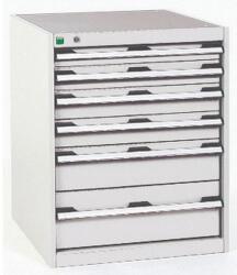 bott Műhely fiókos szekrény Bott Cubio, 80 x 65 x 75 cm, 6 fiókos, szürke-szürke