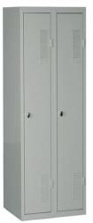 Duro Mont összeszerelt öltözőszekrény, 2 részes, szürke/szürke, hengerzár
