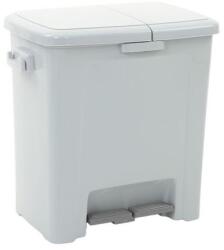 VEPA BINS Dustbin 2 rekeszes pedálos szemetes, 45 l, szürke