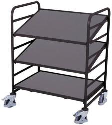 Cordes Euro polcos kocsi ferde polcokkal, 3 polccal, 93, 5 x 66, 5 x 112, 5 cm, szürke