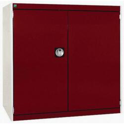 bott Műhelyszekrény Bott Cubio, 100 x 105 x 65 cm, perforált ajtó, szürke-piros