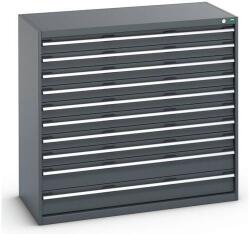 bott Műhely fiókos szekrény Bott Cubio 200, 120 x 130 x 65 cm, 10 fiókos, antracit-antracit