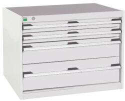 bott Műhely fiókos szekrény Bott Cubio, 60 x 80 x 65 cm, 4 fiókos, szürke-szürke