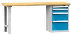 POLAK Műhelyasztal KOMBI FB4815, 1500 x 800 x 880 mm, BÜKK, szürkéskék