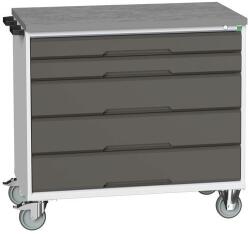 bott Verso mobil íróasztal fiókokkal, 98 x 105 x 60 cm, 5 fiókos, linóleum, szürke-antracit