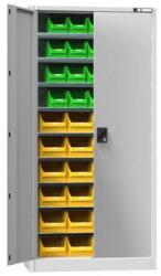 Polak Szekrény dobozokkal UK1-B21, 950 x 400 x 1950 mm, szürkésszürke