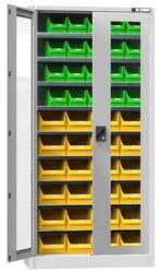 Polak Szekrény dobozokkal UK1-B21S, 950 x 400 x 1950 mm, szürkésszürke