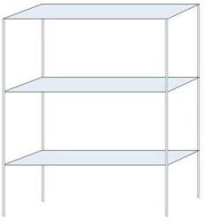 Schulte Design Andras fém polcállvány, alapkivitel, 200 x 150 x 40 cm, 1 200 kg, 3 polccal, horganyzott