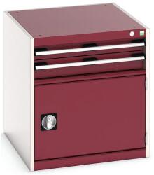 bott Műhely fiókos szekrény Bott Cubio, 70 x 65 x 75 cm, 2 fiók, 1 szekrény, szürke-piros