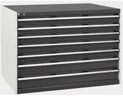 bott Műhely fiókos szekrény Bott Cubio, 90 x 130 x 75 cm, 7 fiókos, szürke-antracit