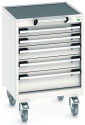 bott Cubio mobil fiókos szekrény, 78, 5 x 52, 5 x 52, 5 cm, 5 fiókos, matt, szürke-szürke