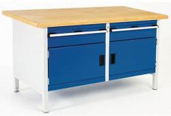 bott Műhelyasztal Bott Cubio Tároló, 84 x 150 x 75 cm, 2 szekrény, 2 fiók, linóleum, szürke-kék