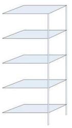 Schulte Design Ogmios fém polcállvány, hozzáépíthető, 200 x 75 x 40 cm, 1300 kg, 5 polc, 250 kg/polc, horganyzott