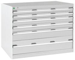 bott Műhely fiókos szekrény Bott Cubio, 80 x 105 x 75 cm, 6 fiókos, szürke-szürke