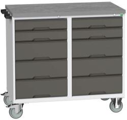 bott Karbantartó fiókos kocsi Bott Verso, 98 x 105 x 60 cm, 10 fiók, linóleum, szürke-antracit