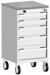 bott Cubio mobil komód, 89 x 52, 5 x 52, 5 cm, 5 fiókos, linóleum, szürke-szürke