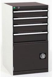 bott Műhely fiókos szekrény Bott Cubio, 100 x 52, 5 x 65 cm, 4 fiók, 1 szekrény, szürke-antracit