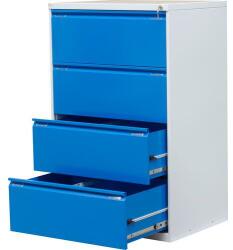 Kovona Exe kétsoros fém A4-es irattartó szekrények, 4 fiók, kék