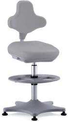 Bimossa Labster 9101 műhelyszék lábtartóval, siklóval, műbőrrel, szürke
