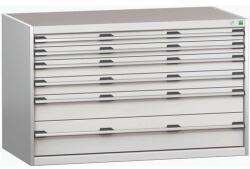 bott Műhely fiókos szekrény Bott Cubio 200, 80 x 130 x 75 cm, 6 fiókos, szürke-szürke