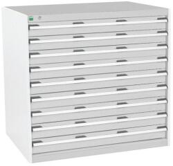 bott Műhely fiókos szekrény Bott Cubio, 100 x 105 x 75 cm, 9 fiókos, szürke-szürke