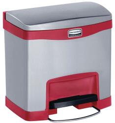 Rubbermaid Slim Jim Step On Front Step szemeteskuka, 15 l, matt rozsdamentes acél, piros