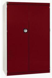 bott Cubio műhelyszekrény, 160 x 105 x 65 cm, perforált ajtó, szürke-piros