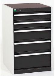 bott Műhely fiókos szekrény Bott Cubio, 80 x 52, 5 x 65 cm, 5 fiókos, szürke-antracit