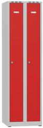 Kovona Tom hegesztett öltözőszekrény, 2 részes, hengerzár, szürke/piros