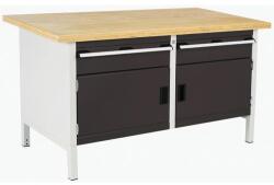 bott Műhelyasztal Bott Cubio Tároló, 84 x 150 x 75 cm, 2 szekrény, 2 fiók, multiplex, szürke-antracit