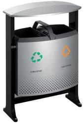 VEPA BINS Kültéri szelektív hulladékgyűjtő, 2x39 l, szürke