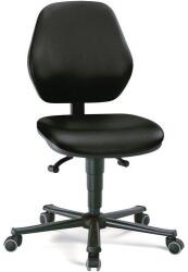 Bimossa Munkalaboratóriumi szék Bimos basic 9133 kerekekkel, lábtartó nélkül, tartós kontaktus, műbőr, alacsony háttámla, fekete