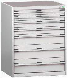 bott Műhely fiókos szekrény Bott Cubio 200, 100 x 80 x 75 cm, 7 fiókos, szürke-szürke