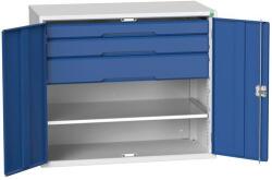 bott Fiókos műhelyszekrény Bott Verso, 100 x 130 x 55 cm, 1 polc, 3 fiók, szürke-kék