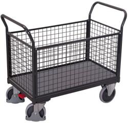 Cordes Platform kocsi két fogantyúval hálós panellel és oldalfalakkal, 500 kg-ig, 101, 5 x 119 x 60 cm, szürke