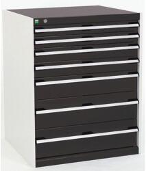 bott Műhely fiókos szekrény Bott Cubio, 100 x 80 x 75 cm, 7 fiókos, szürke-antracit