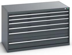 bott Műhely fiókos szekrény Bott Cubio 200, 80 x 130 x 75 cm, 6 fiókos, antracit-antracit