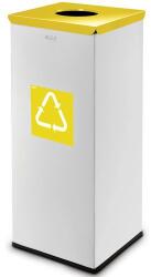 ALDA EKO Square fém szemétkosár szelektív hulladékgyűjtésre, 60 l űrtartalom, sárga