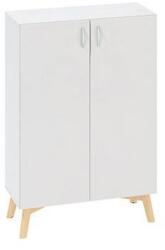 Alfa Office Alacsony szekrény Alfa Root ajtóval, 2 polc, 80 x 47 x 121, 5 cm, fehér