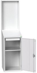 bott munkaállomás, perforált panellel, 200 x 52, 5 x 55 cm, szürke-szürke