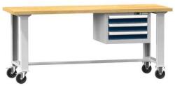 POLAK Mobil műhelyasztal MPS3-820, 2000 x 800 x 880 mm, BÜKK, szürke-sötétkék