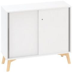 Alfa Office Alacsony szekrény Alfa Root tolóajtóval, 1 polc, 100 x 45 x 88, 7 cm, fehér