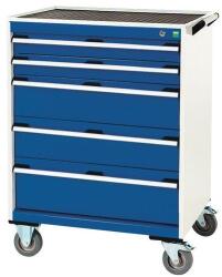 bott Cubio mobil fiókos szekrény, 98, 5 x 80 x 65 cm, 5 fiókos, matt, szürke-kék